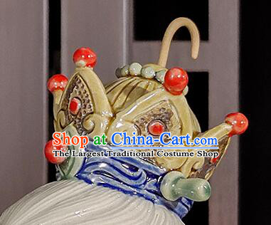 Handmade Shi Wan Porcelain Craft  inches Chinese Ceramic Tai Shang Lao Jun Statue