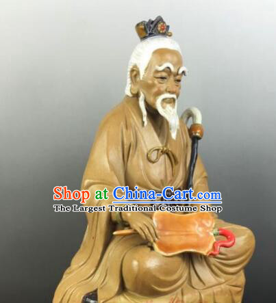inches Tai Shang Lao Jun Statue Chinese Ceramic Craft Handmade Shi Wan Porcelain Arts