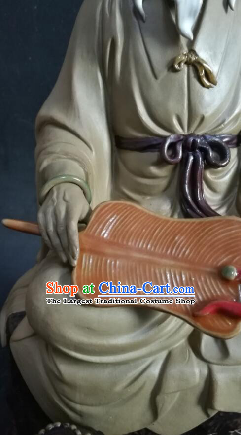 inches Tai Shang Lao Jun Statue Chinese Ceramic Craft Handmade Shi Wan Porcelain Lord Lao Zi Arts
