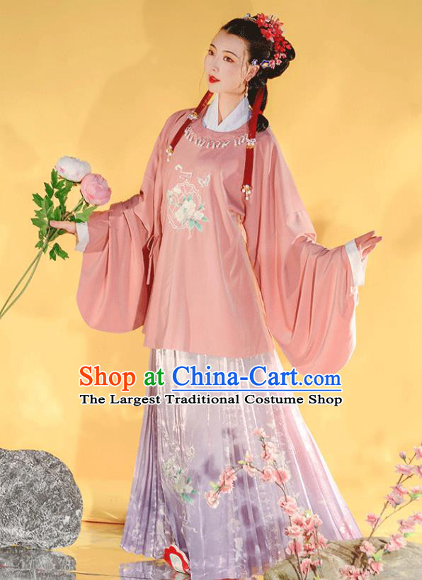 Chinese Historical Costumes Traditional Ming Dynasty Princess Clothing Ancient Young Lady Hanfu Dress