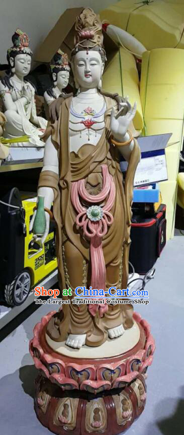 Handmade Shi Wan Guan Yin Ceramic Figurine  inches Guanyin Statue Arts Chinese Mother Buddha Porcelain Sculpture