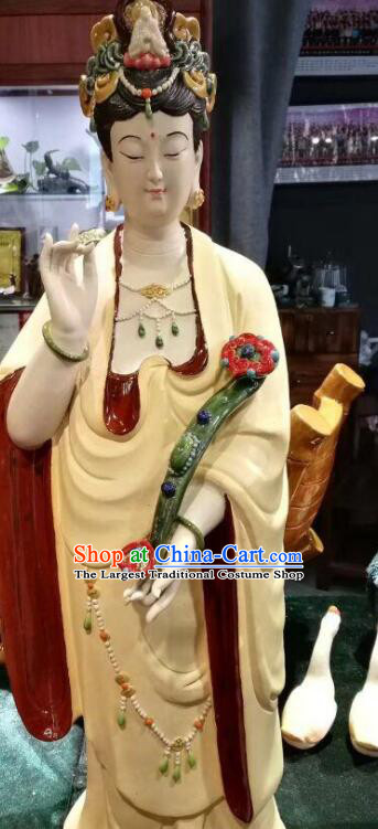 inches Standing Guanyin Statue Chinese Mother Buddha Porcelain Arts Handmade Shi Wan Guan Yin Ceramic Figurine