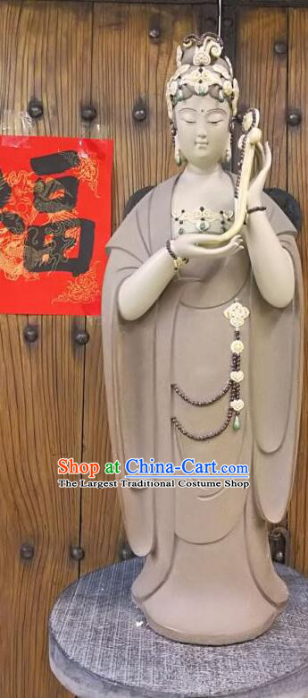 Chinese Mother Buddha Porcelain Arts Handmade Shi Wan Guan Yin Ceramic Figurine  inches Standing Guanyin Statue