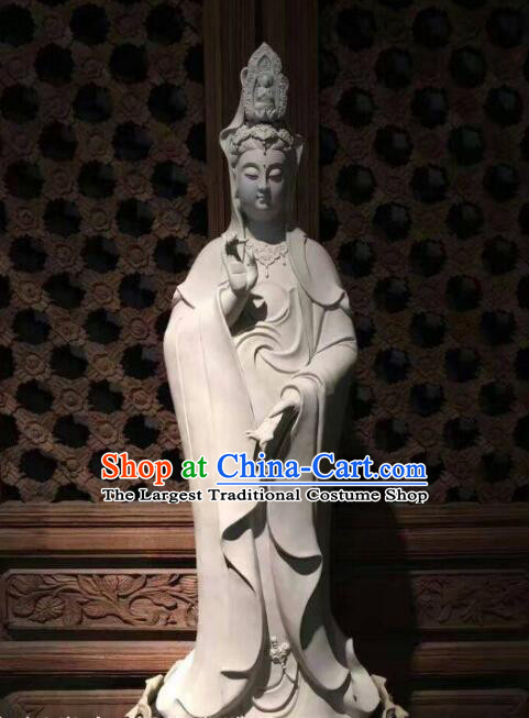 Shi Wan Guan Yin Ceramic Figurine Handmade  inches Standing Guanyin Statue Chinese Mother Buddha Porcelain Arts