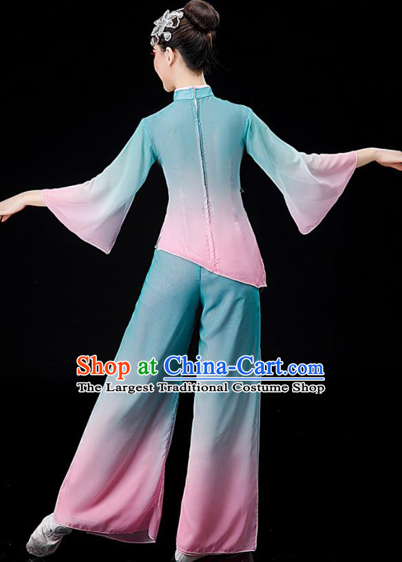 Chinese Folk Dance Gradient Outfit Women Group Dance Costume Yangko Dance Clothing