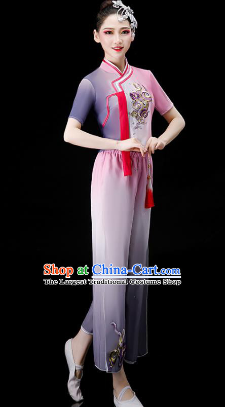 Chinese Stage Performance Clothing Folk Dance Dance Pink Outfit Yangko Dance Costume
