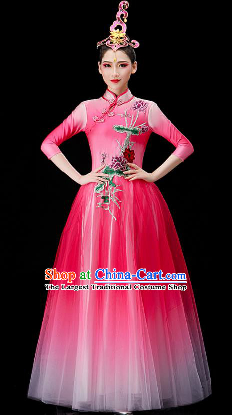 Chinese Opening Dance Pink Dress Modern Dance Costume Stage Performance Clothing