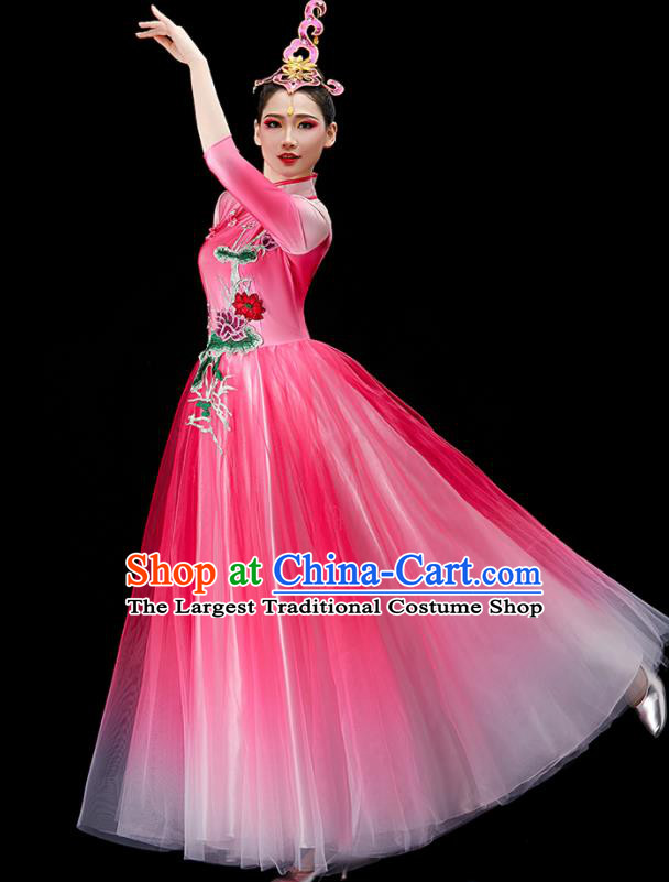 Chinese Opening Dance Pink Dress Modern Dance Costume Stage Performance Clothing