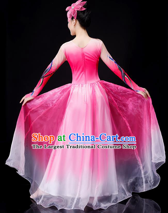 Chinese Opening Dance Costume Chorus Group Stage Performance Clothing Modern Dance Pink Dress