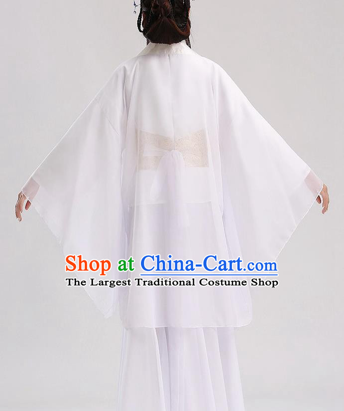 Chinese The Legend of White Snake Bai Suzhen White Dress Ancient Fairy Garment Costume Classical Dance Clothing