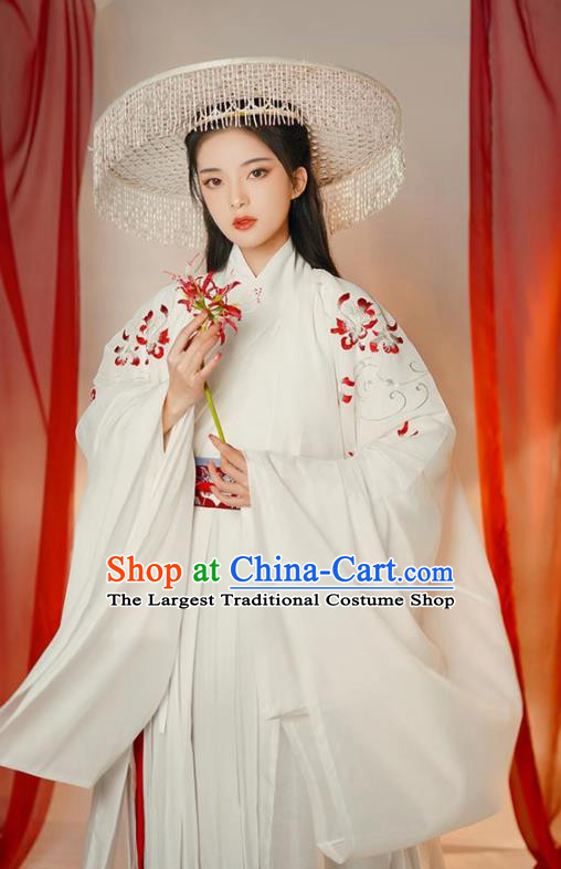 Chinese Ancient Prince White Clothing Song Dynasty Scholar Costumes Traditional Hanfu Garments