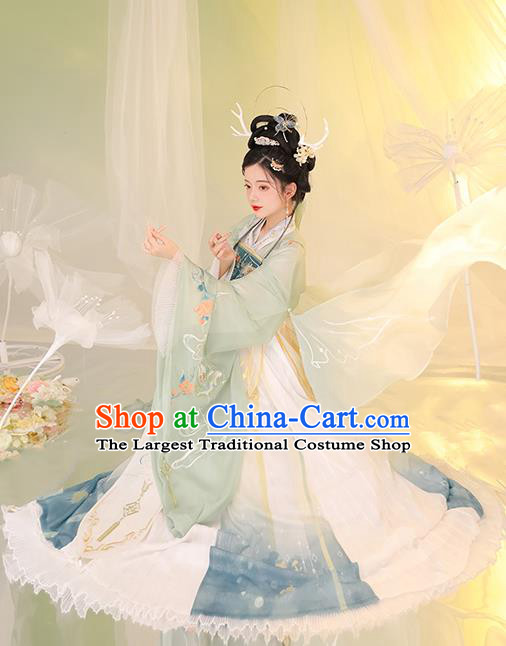 Chinese Tang Dynasty Noble Lady Costumes Traditional Embroidered Hanfu Dress Ancient Princess Clothing