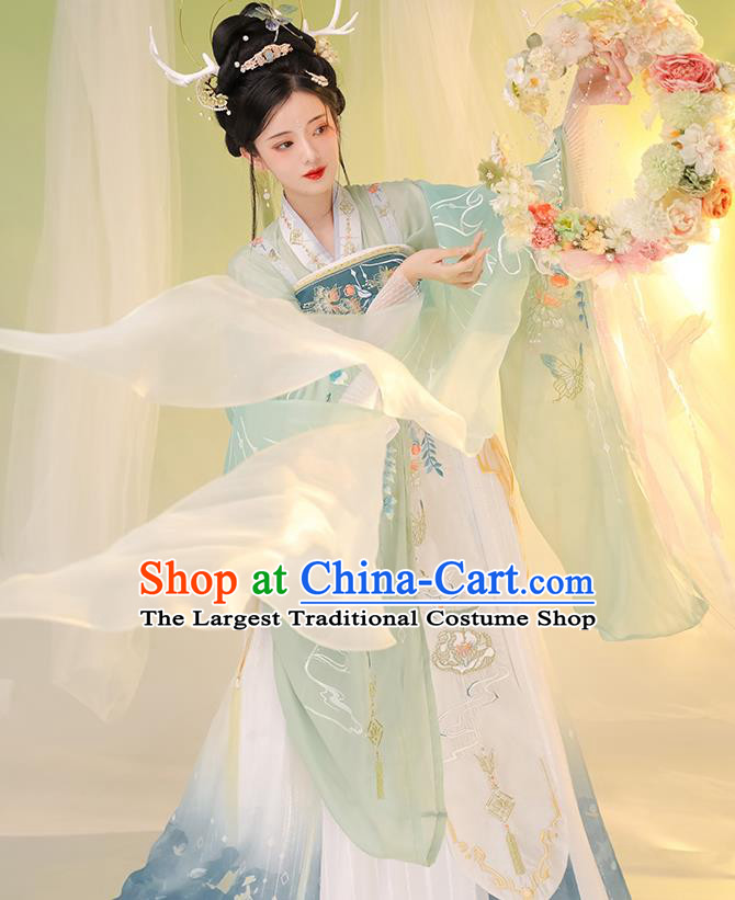 Chinese Tang Dynasty Noble Lady Costumes Traditional Embroidered Hanfu Dress Ancient Princess Clothing