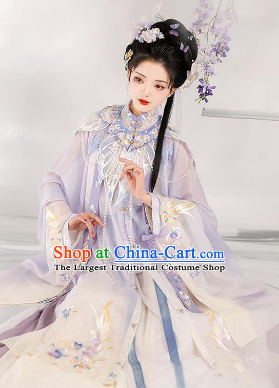 Chinese Ancient Palace Lady Clothing Ming Dynasty Princess Embroidered Dress Traditional Hanfu Garment Costumes