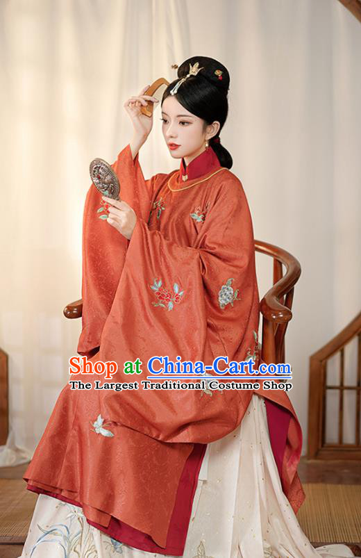 Chinese Ming Dynasty Contessa Historical Costumes Ancient Noble Woman Garments Traditional Embroidery Hanfu Clothing