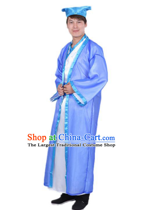 Chinese Ancient Scholar Garment Costumes Jin Dynasty Liang Shanbo Clothing and Headwear