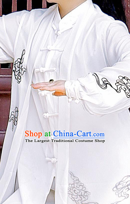 Chinese Martial Arts Costumes Tai Chi Training White Uniform Top Competition Three Pieces Outfit