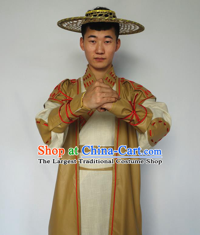 Chinese Traditional Hanfu Hero Ginger Clothing Ancient Swordsman Costumes Ming Dynasty Garments