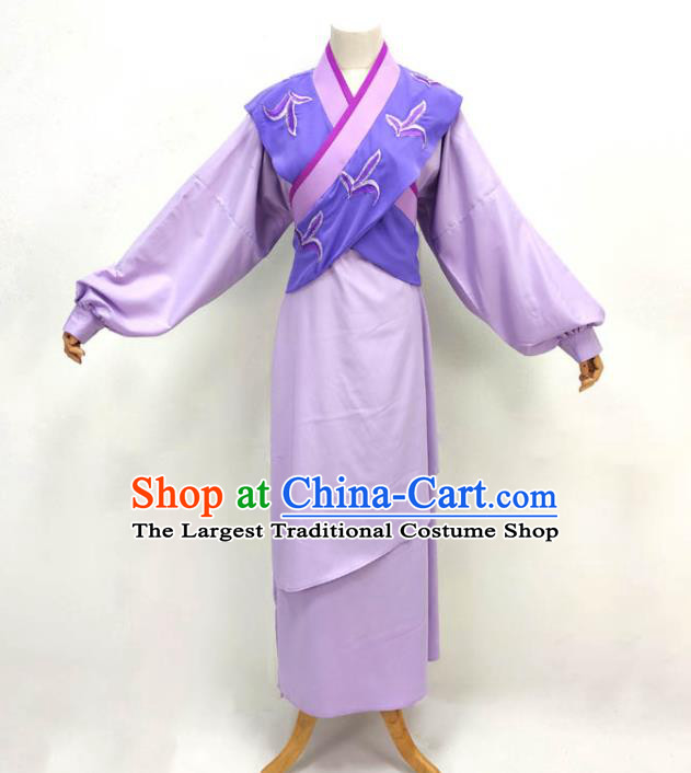 Chinese Shaoxing Opera Clothing Peking Opera Garment Costume Ancient Manservant Purple Outfit