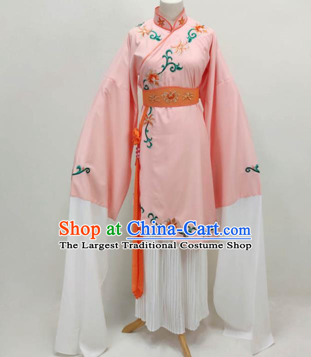 Chinese Peking Opera Diva Garment Costume Ancient Rich Lady Pink Dress Shaoxing Opera Actress Clothing
