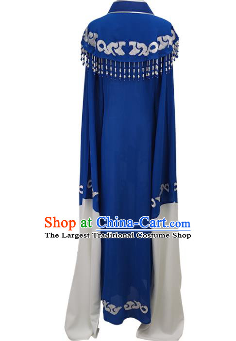 Chinese Shaoxing Opera Diva Clothing Peking Opera Actress Garment Costume Ancient Woman Dark Blue Cape