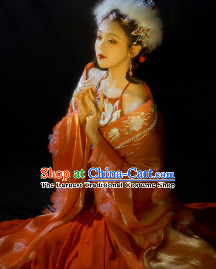 Chinese Drama Journey to the West Fox Fairy Red Dress Southern and Northern Dynasties Costumes Ancient Court Princess Clothing