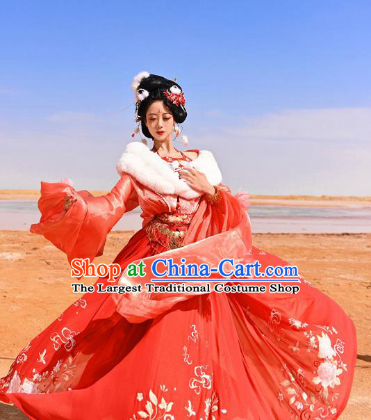 Chinese Drama Journey to the West Fox Fairy Red Dress Southern and Northern Dynasties Costumes Ancient Court Princess Clothing