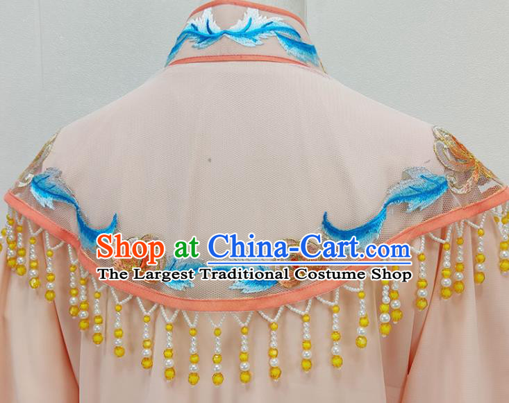 Chinese Ancient Princess Costume Beijing Opera Hua Tan Embroidered Apricot Cape Huangmei Opera Diva Clothing