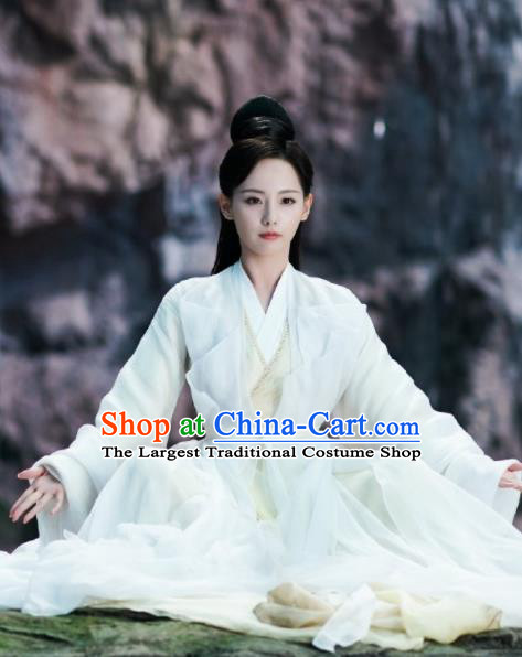 Chinese Fairy Garment Costumes Goddess Clothing TV Series Ancient Love Poetry Wu Huan White Dress