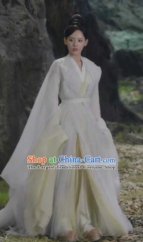 Chinese Fairy Garment Costumes Goddess Clothing TV Series Ancient Love Poetry Wu Huan White Dress