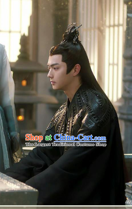 Chinese TV Series Ancient Love Poetry Bai Xuan Black Suit Ancient King Garment Costumes Swordsman Clothing