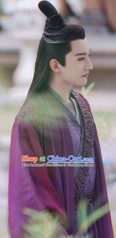Chinese TV Series Ancient Love Poetry Tian Qi Purple Outfit Ancient Swordsman Garment Costume Heaven Immortal Clothing