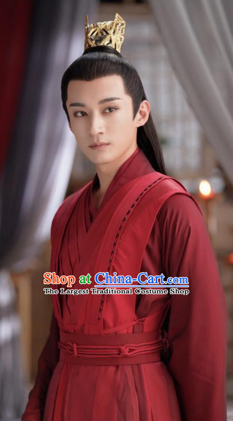 Chinese Wedding Clothing TV Series Ancient Love Poetry Tian Qi Red Outfit Ancient Heaven Immortal Garment Costume