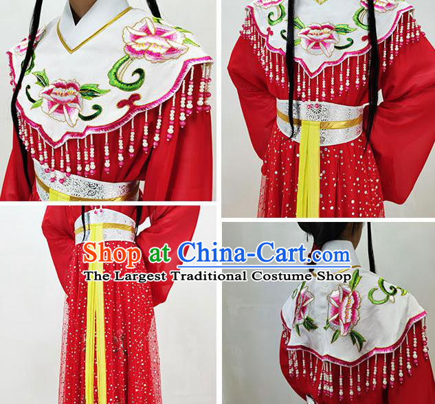 Chinese Ancient Fairy Costume Beijing Opera Diva Red Dress Shaoxing Opera Princess Clothing