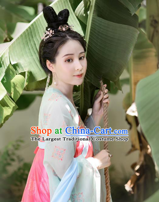 Chinese Ancient Palace Infanta Garment Costumes Tang Dynasty Princess Clothing Traditional Pink Hanfu Dress