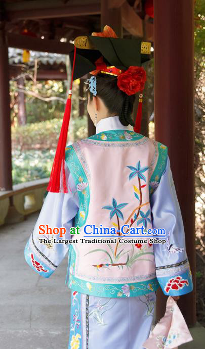 Chinese Qing Dynasty Princess Garment Costumes Traditional Manchu Lady Clothing TV Series My Fair Princess Xiao Yanzi Dress