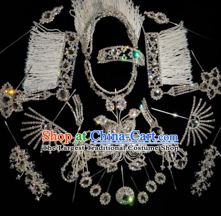 Chinese Peking Opera Hair Jewelries Ancient Princess Headpieces Traditional Beijing Opera Hua Tan Headdress Complete Set