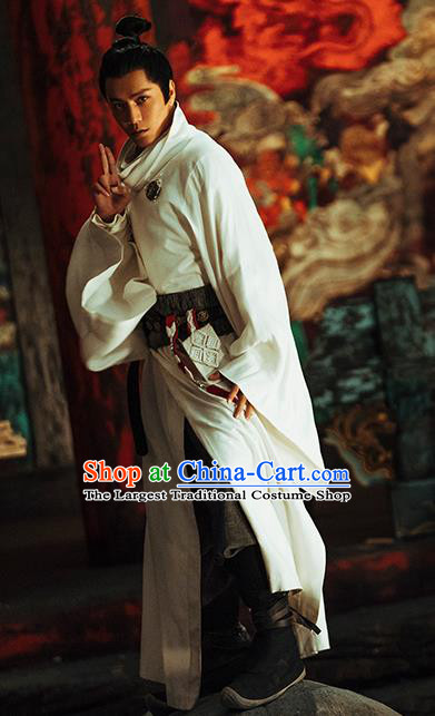 Chinese Ancient Young Swordsman Clothing Fantasy Film The Yinyang Master Childe Qing Ming White Costume