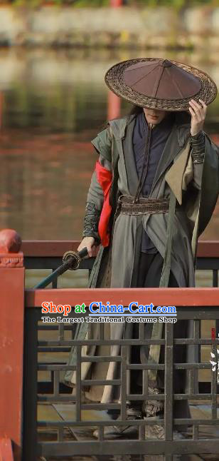Chinese Wuxia TV Series Heros Bai Chou Fei Costume Ancient Swordsman Black Clothing Traditional knight Errant Garments