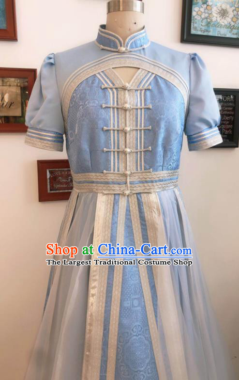 Chinese Ethnic Wedding Dress Mongol Nationality Woman Garment Costume Mongolian Festival Clothing
