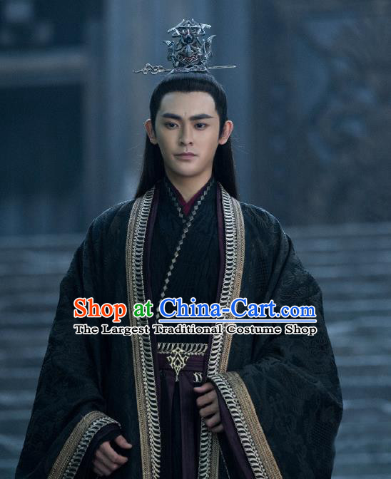 Chinese Traditional Wuxia King Garments TV Series Love and Redemption Luohuo Ji Du Costume Ancient General Clothing