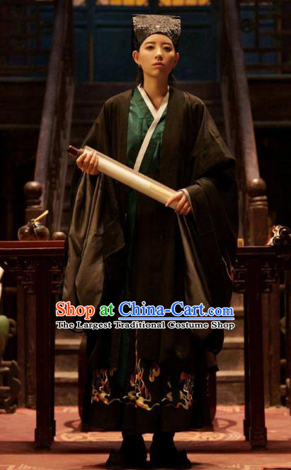 Chinese Romance Movie Soul Snatcher Clothing Traditional Scholar Garment Ancient Ministry Councillor Costume and Hat