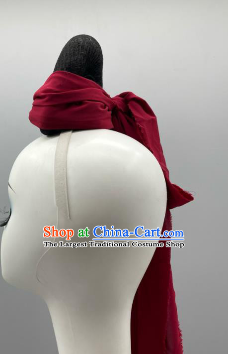 China Classical Dance Wig and Hair Jewelry Beauty Dance Hua Mulan Headpiece Women Group Stage Performance Headwear