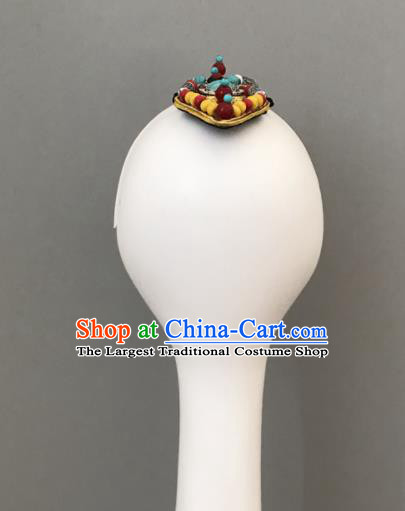 Chinese Zang Nationality Woman Headdress Ethnic Stage Performance Beads Headpiece Tibetan Minority Dance Hair Jewelry