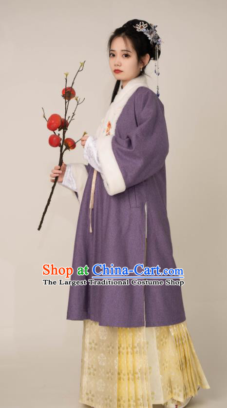 Chinese Ming Dynasty Noble Woman Costumes Ancient Young Beauty Clothing Traditional Hanfu Garments Complete Set