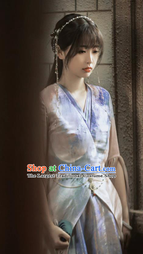 Chinese Goddess Dress Clothing Drama Love Between Fairy and Devil Xiao Lan Hua Garments Ancient Fairy Lilac Costumes