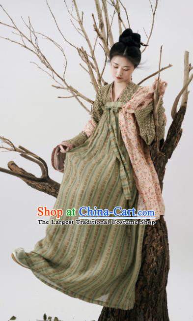 Chinese Ancient Country Lady Dress Tang Dynasty Hanfu Traditional Garment Costumes Complete Set