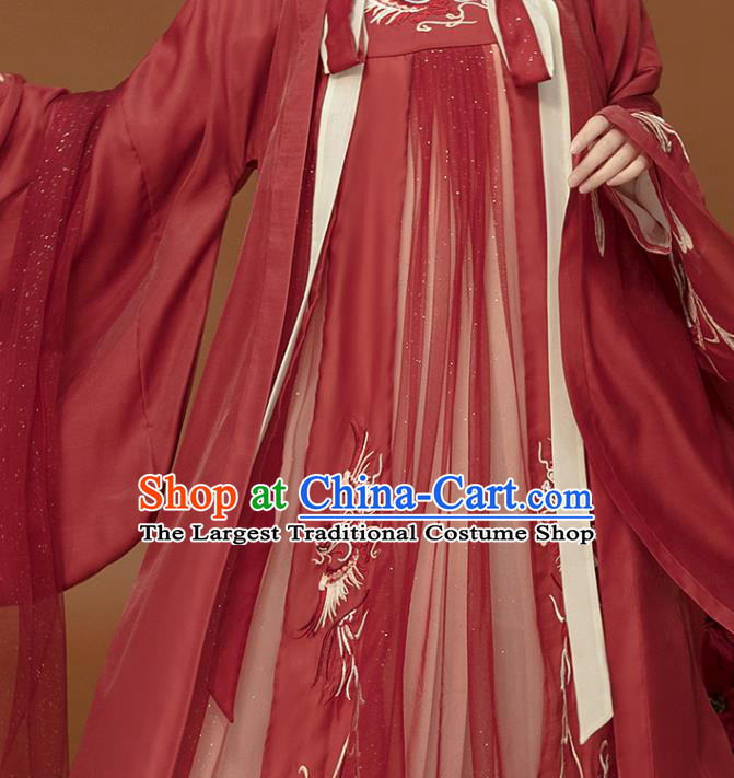 Chinese Ancient Royal Princess Clothing Tang Dynasty Red Hanfu Dress Traditional Wedding Garment Costumes