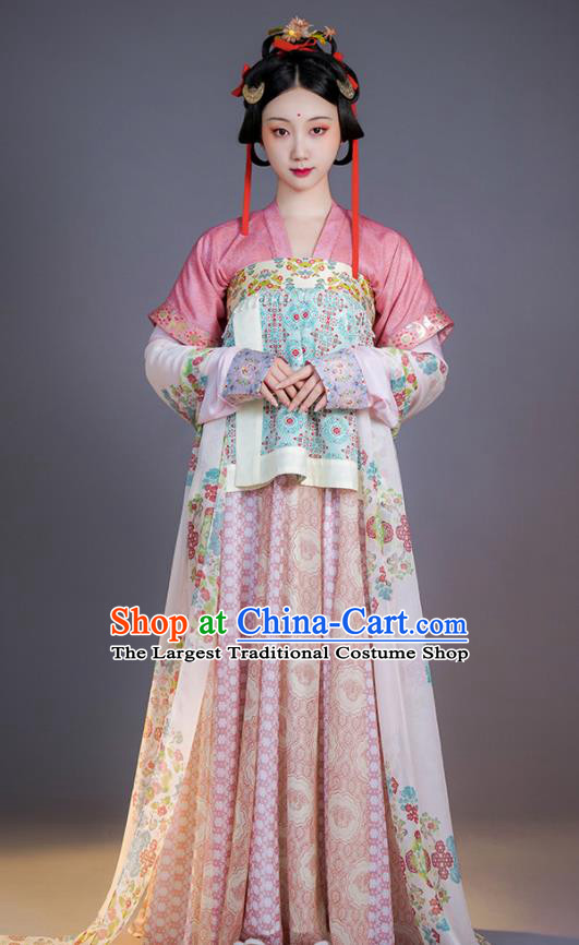Chinese Traditional Hanfu Dress Ancient Palace Lady Clothing Tang Dynasty Noble Princess Garment Costumes