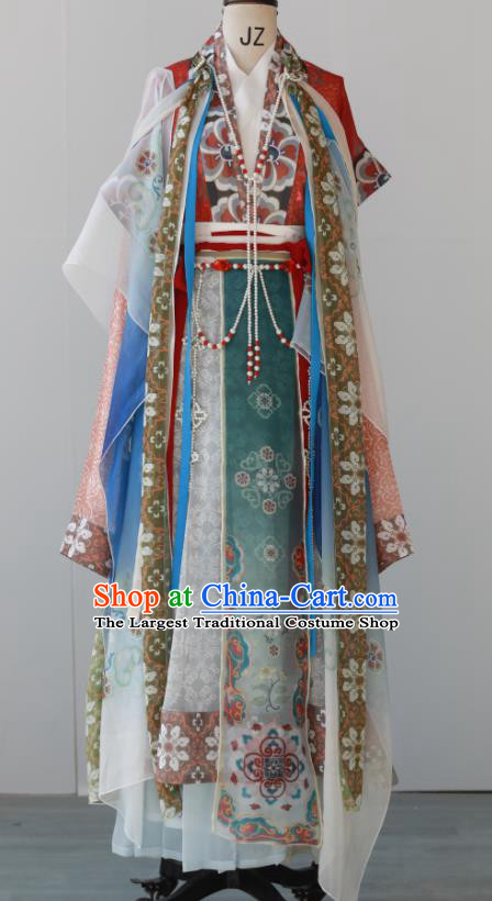 Chinese Ancient Chang E Moon Goddess Clothing Tang Dynasty Noble Woman Garment Costumes Traditional Hanfu Flying Fairy Dresses